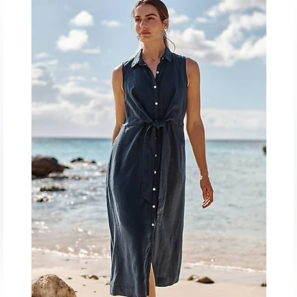 J. Jill Tie Front Shirtdress Size Medium Petite